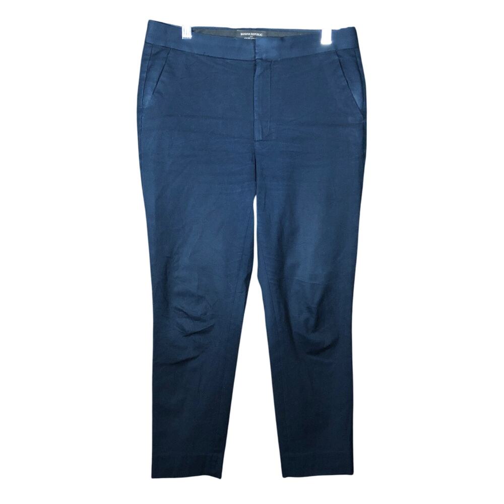 Banana Republic Womens Pants Navy Blue Petite High Rise Slim Ankle Stretch 8P